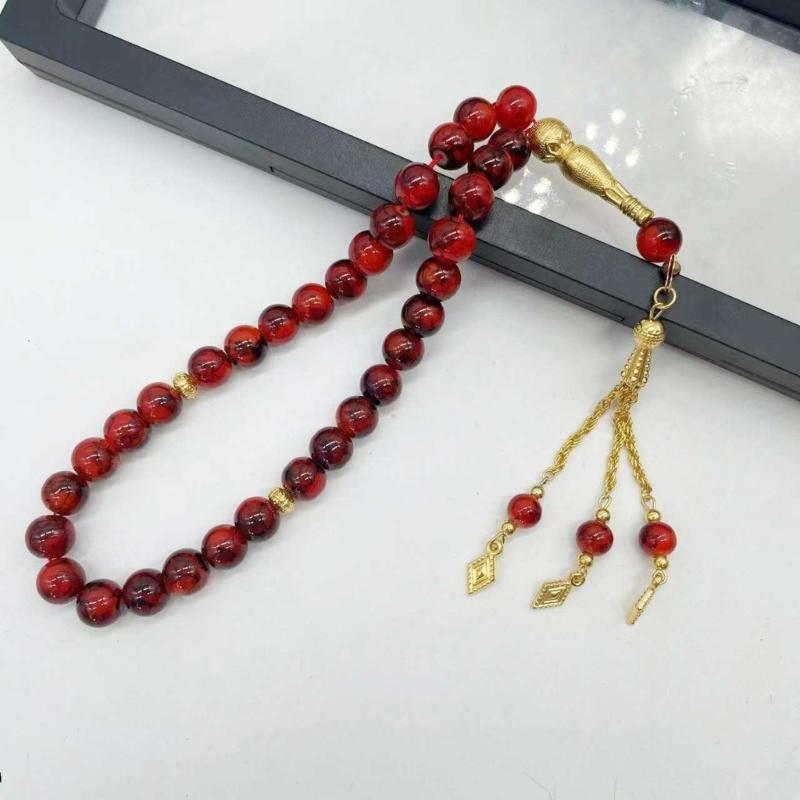 Islamic Meditation Rosary Jewelry 33 Bead Glass Tasbih Bracelet Meditation Rosary Jewelry for Prayer and Reflection