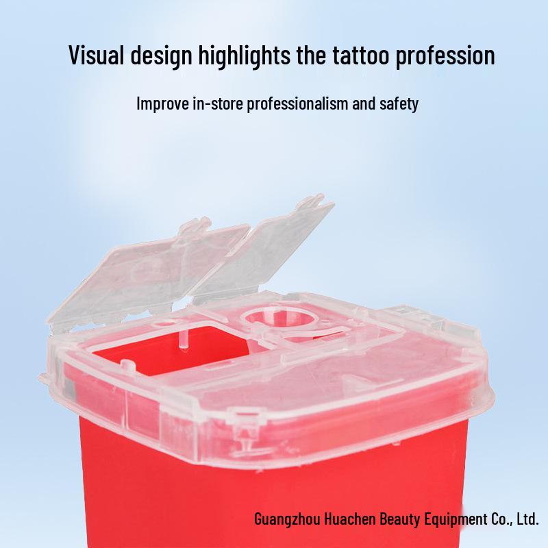 1L Disposable Tattoo Needle Disposal Box - Permanent Makeup Sharps Container