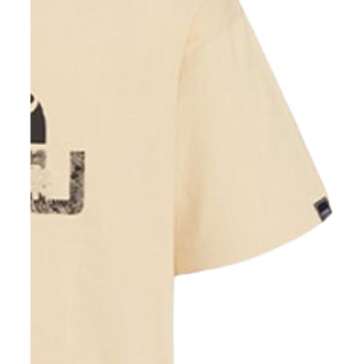 Evisu Fingerprint Pattern Logo Embroidered T-Shirt Men Tops Beige 2ESGNM1TS584BZ