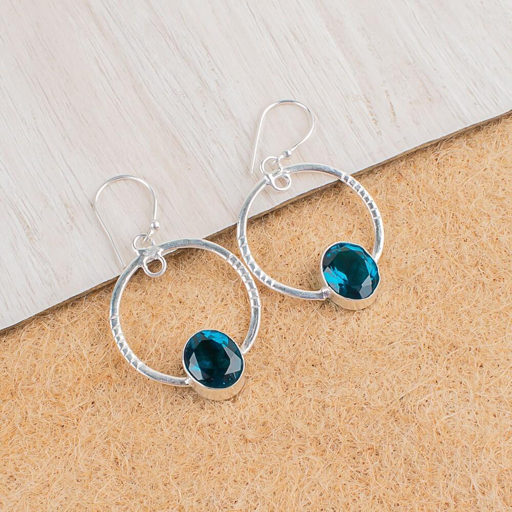 

Натуральный Апатит Драгоценный Камень 925 Стерлинговое Серебро Ювелирные Изделия Ручной Работы Серьги 1.37 EE-67-11