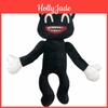 Adorable Black Cartoon Cat Plush Toy Stuffed Doll Perfect For Halloween Decorations