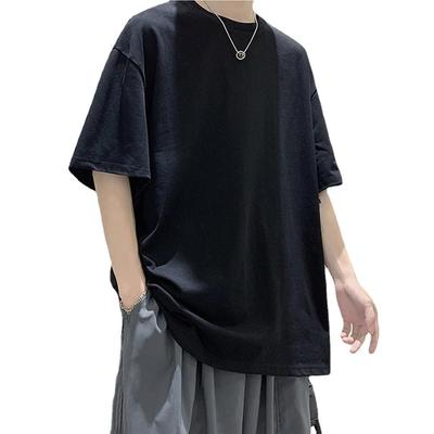 Sommer-T-Shirt aus 100 % Baumwolle mit fünf halben Ärmeln für Herren und Damen, lockeres, kurzärmeliges, lässiges Basic-Shirt mit O-Ausschnitt und einfarbiger Übergröße