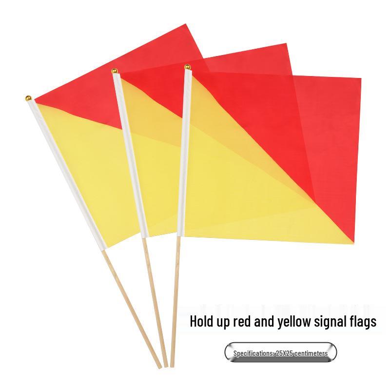 

Marine Signal Flags Set: Red & Yellow Semaphore Training Flags for Military, College, or Exercise Use, Sized 20x30cm & 30x45cm Model A