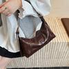 French Leather Underarm Bag Solid Color Commuting Shoulder Bag Fashion Women's Armpit Bag  Winter