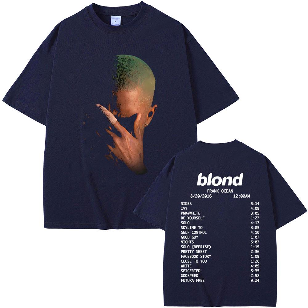 Rapper Frank Fashion Vintage Graphic T-shirts Men Women Ocean Hip Hop Trend T Shirts Blond Oversized T-shirt Man Cotton Tshirt