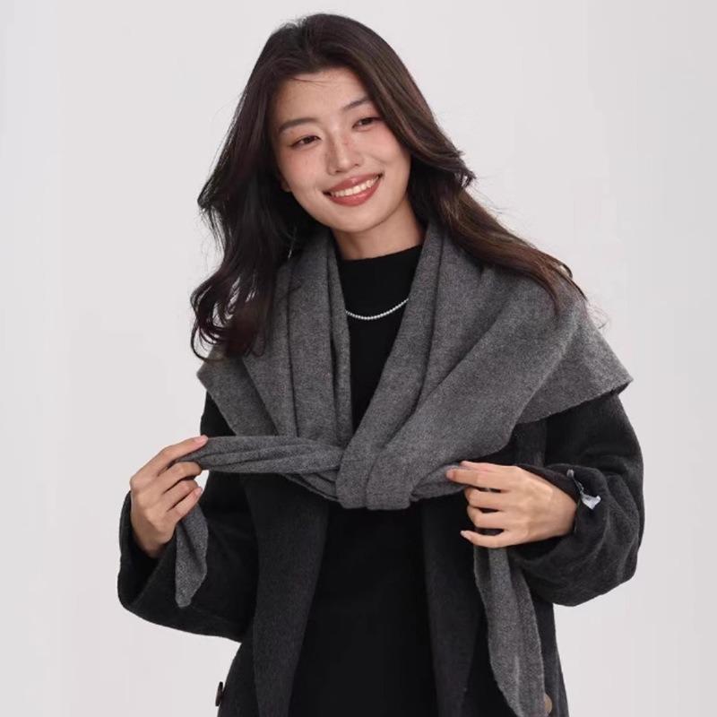 Concave wool 100 shawl enlarged autumn and winter new warm triangle scarf knitted scarf women