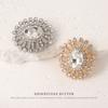 5pcs Metal Diamond Buttons Fur Coat Rhinestone Buttons Sweater Jacket Windbreaker Gold Button Accessories