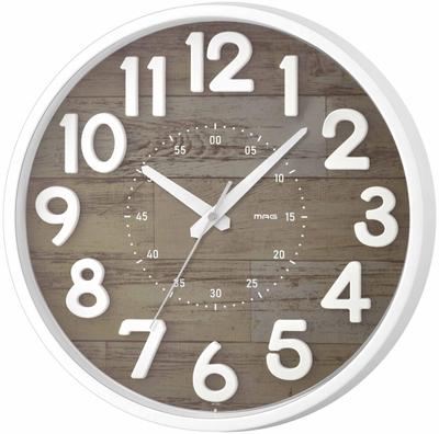 MAG Wall Clock Analog Crepe Silent Continuous Second Hand 3D Characters Brown W-760BR-Z