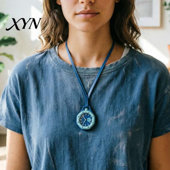 Vintage Pocket Watch Colorful Octagonal Watch, Mechanical Quartz Analog Hollow Case Fashion Accessory Necklace with Faux Leather Strap for Men Women