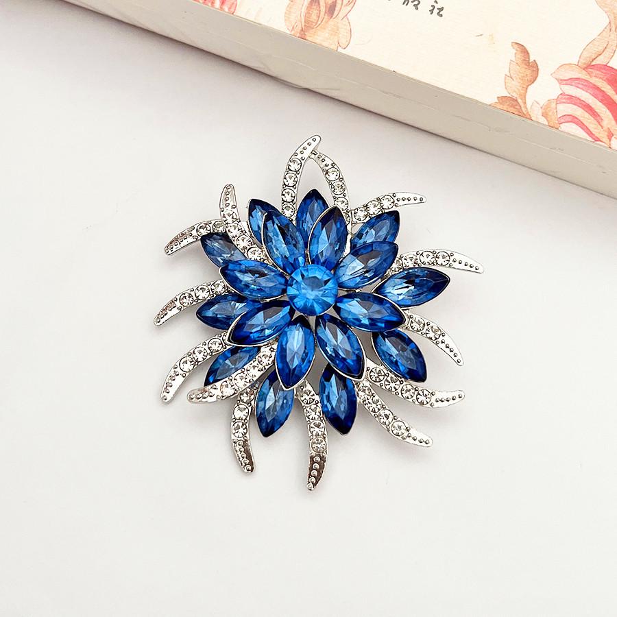 

Брошь-булавка в виде цветка из фиолетового кристалла - Стильный дизайн со стразами для женщин