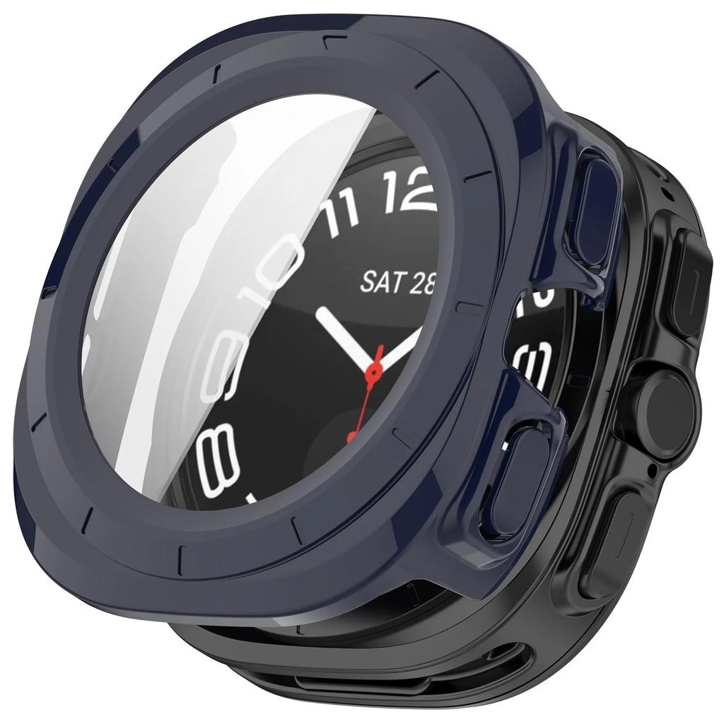 Tempered Glass+PC Case for Samsung Galaxy Watch 8 Ultra 47mm All-Around Protective Bumper Shell for Watch Ultra 47mm Cover