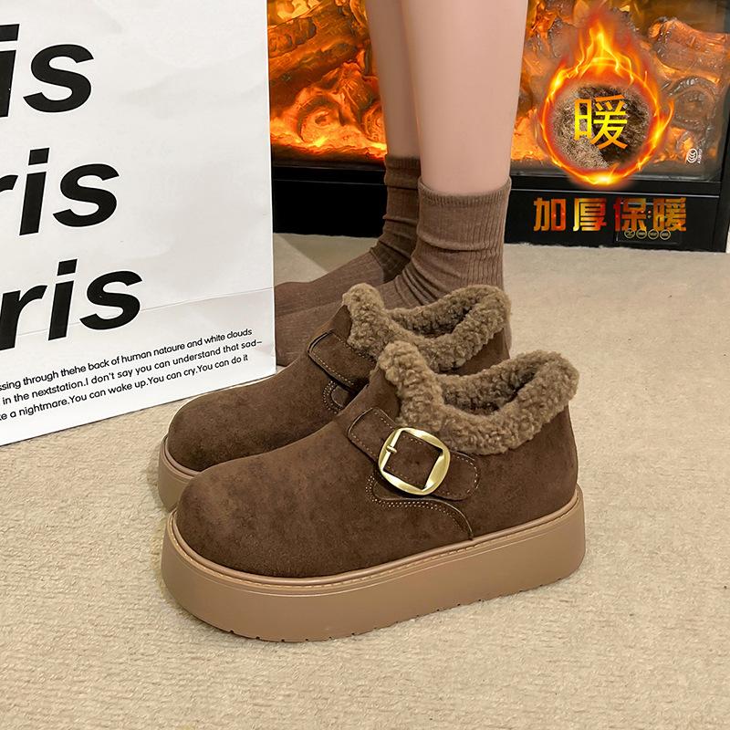 

Women s soft elastic thick sole heightening winter fur one warm cold padded snow boots non-slip wear casual sports cotton boots 41 какао коричневый