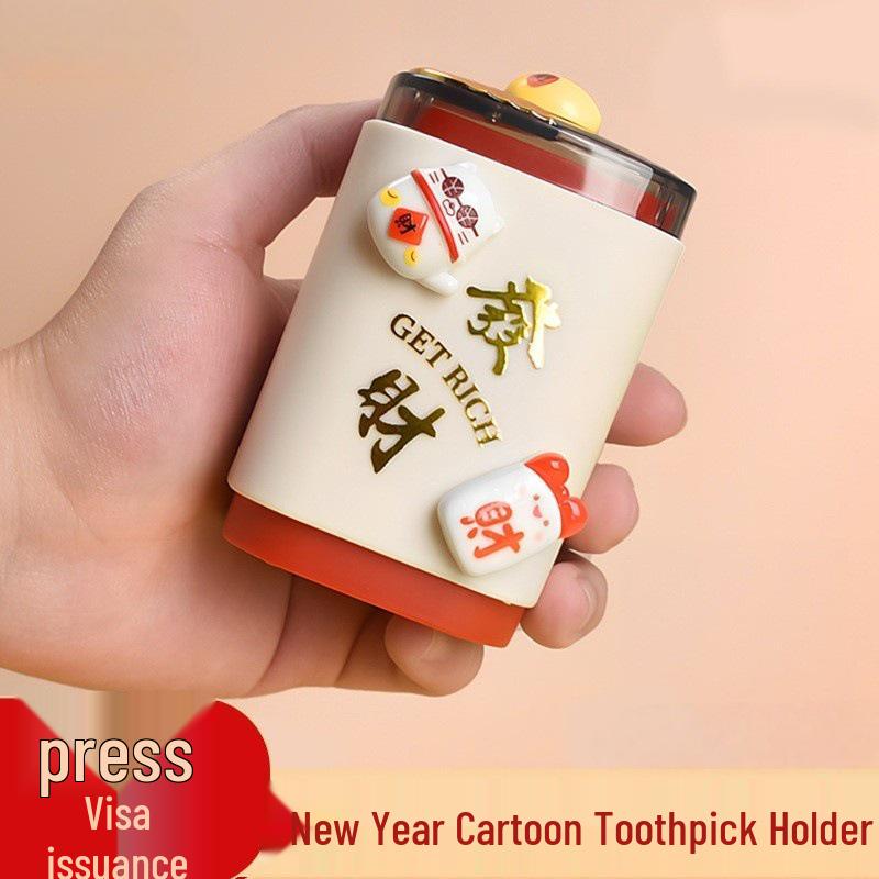Wealth & Good Luck Automatic Toothpick Dispenser - Creative Pop-Up Toothpick Holder