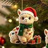 Holiday Celebration Ornaments for Family 2Pcs Christmas Alpaca Hanging Ornaments, 2D Flat Acrylic Decoration, Seasonal Festive Room Decorations