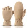 Fleece Half-Finger Flip-Top Gloves Men Women Winter Outdoor Running Fishing Driving Warm Windproof