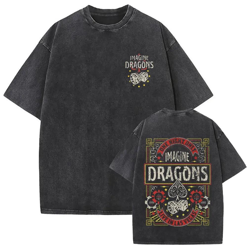 

Рок-гурт Imagine Dragons Loom Світовий тур 2026 Прана футболка Вінтажний стиль Чоловіки Жінки Готичні Оверсайз Футболки Унісекс Повсякденна Футболка S дубильна кора