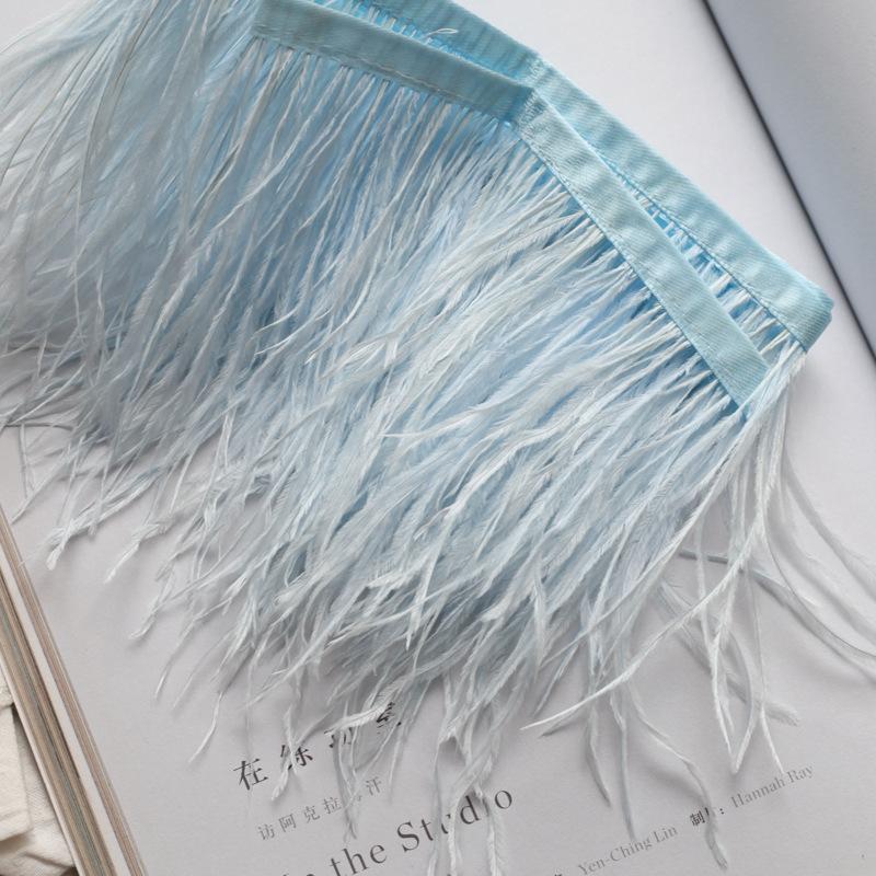 Decorative Feather Cloth Strip 10-15Cm Ostrich Hair Cloth Edge Dress Cuffs Latin Dance Skirt Diy Clothing Accessories