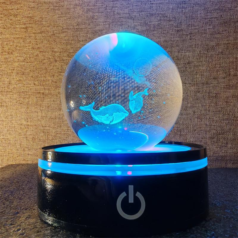 Solar System 3d kristallkula Kristallklot Laser snidad kristallkula med kulstativ Dekorativa planetsfärer Galaxy Födelsedagspresentprydnader