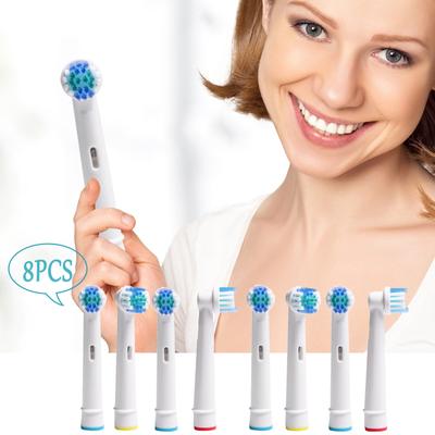 White Replacement Toothbrush Head 8 Packs Contains Four Color Coils