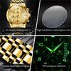Analog Watch Men Luxury Golden Quartz Wristwatch Stainless Steel Waterproof Watches Luminous Relogio Masculino