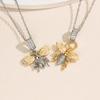 Multicolor Little Bee Pendant Necklace: European & American Style, Simple Oriental Pastoral Design for Women