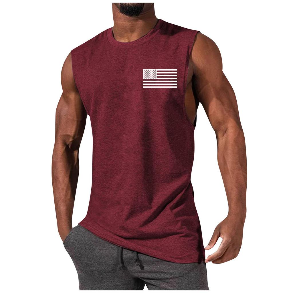 Men's Summer Fashion Casual Sleeveless Vest Tops Men's Summer Printed Sleeveless Vest