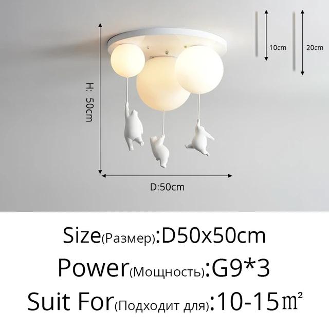 Cartoon Bear Baby Led Chandeliers Balloon Lights Children Bedroom Living Dining Room Pendant Hanging Lightings Designer Lamps