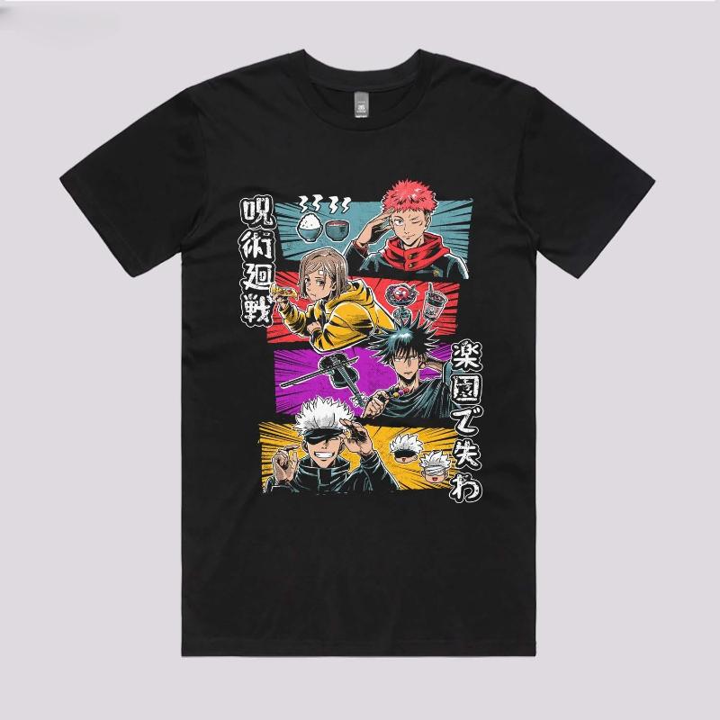 2025 Summer Spell Return T-Shirt Five Wushu Japanese Anime Peripheral Printed Short Sleeve Top Men's and Women's Trend Top