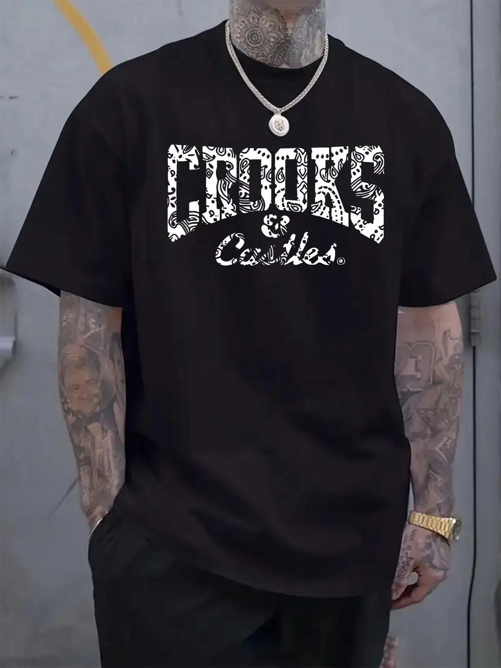 Crocodile Brand Logo Print Round Neck Short-Sleeve T-shirt XXXL