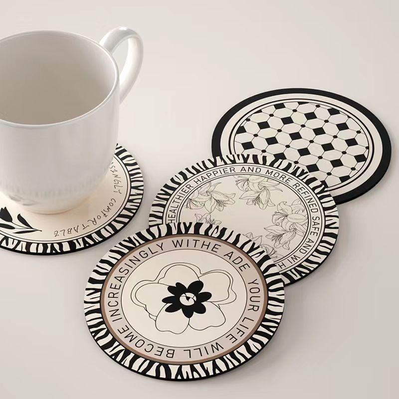 Retro Coaster Waterproof Round Dining Table Mat Oil Proof Plate Pad Water Cup Pad Home Decor Desktop Insulation Heat Pot Mat