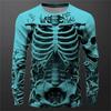 Autumn New 3D Skeleton Skulls Print Long Sleeve T Shirt Horror Skull Graphic Long Sleeve Clothes Vintage Cool Mens Clothing Tops