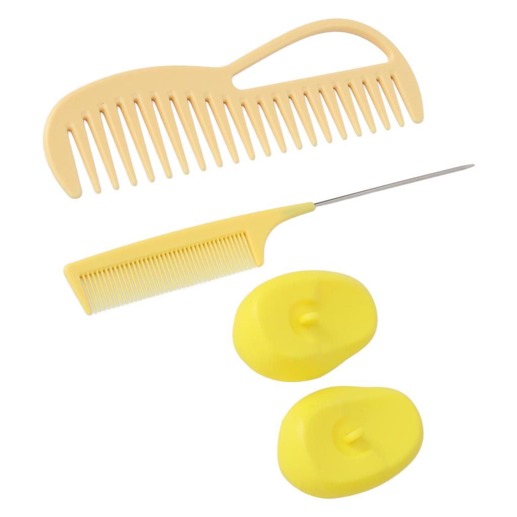 Hair Dye Kit Ergonomic Wide Tooth Washable Silicone Hair Coloring Comb Ear Cover for Beauty Salon