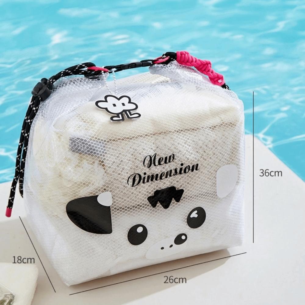 Waterproof Cosmetic Storage Bag Cartoon Washing Bag Portable Beach Swimming Bag for Travel белый