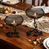 1PC Industrial Chain Iron Candlestick: A Retro Industrial-style Decorative Piece with a Chain Design, Suitable for Indoor/outdoor Use.