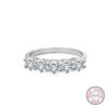 Moissanite Five-Star Pavé Ring - S925 Silver Fashion Jewelry
