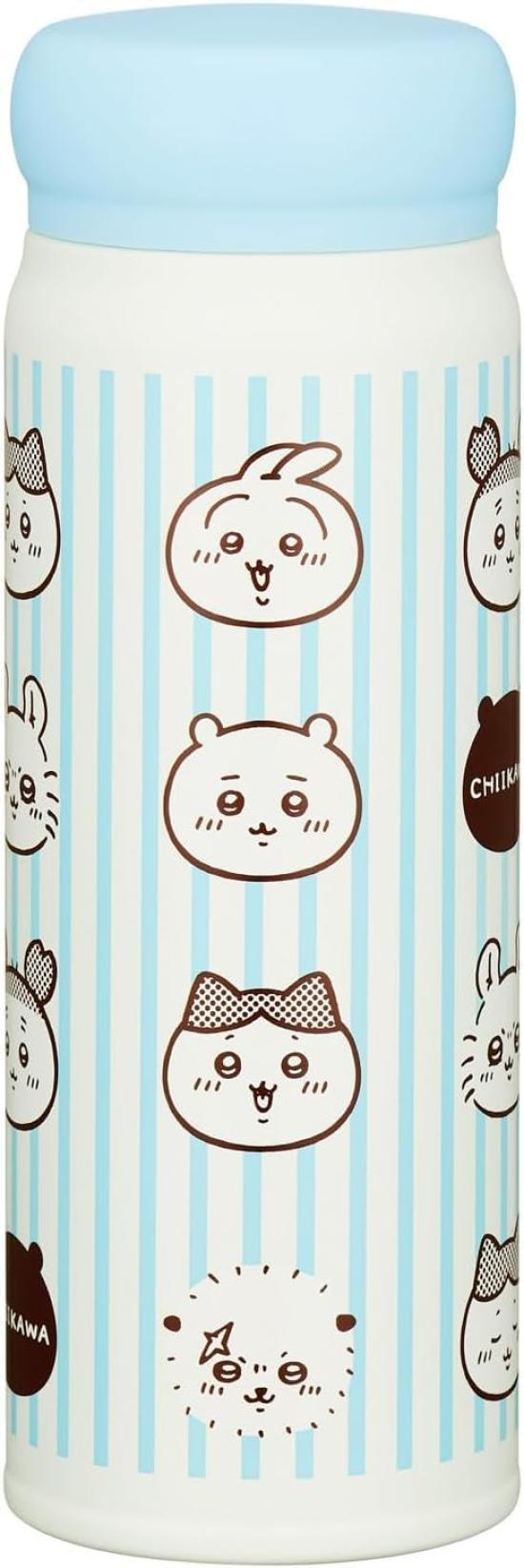 

Chiikawa Stainless Steel Water Bottle, Direct Drinking, Insulated, 480ml, Face Set (Water Bottle, Name Sticker)