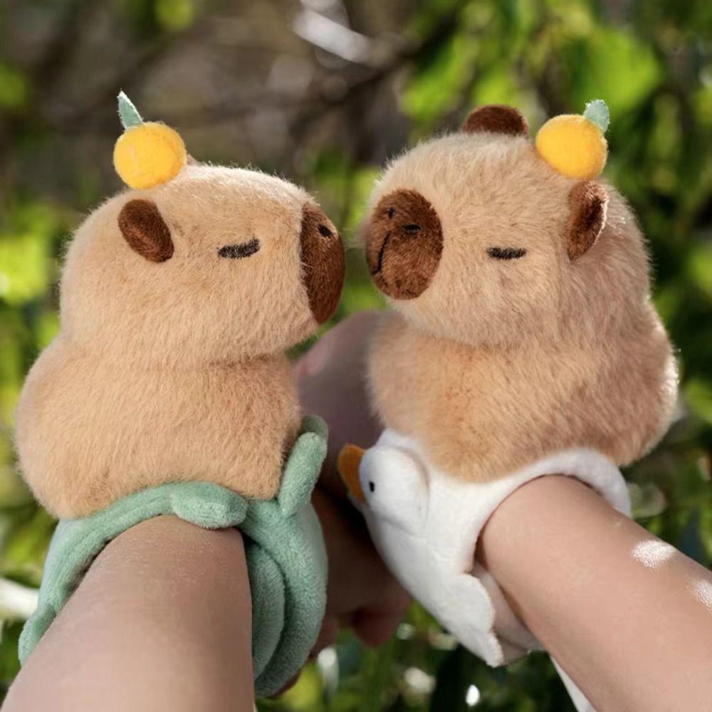 Wristband Capybara Slap Snap Doll Toy Clap Circle Toy Capybara Plush Hand Ring  Kids Toys