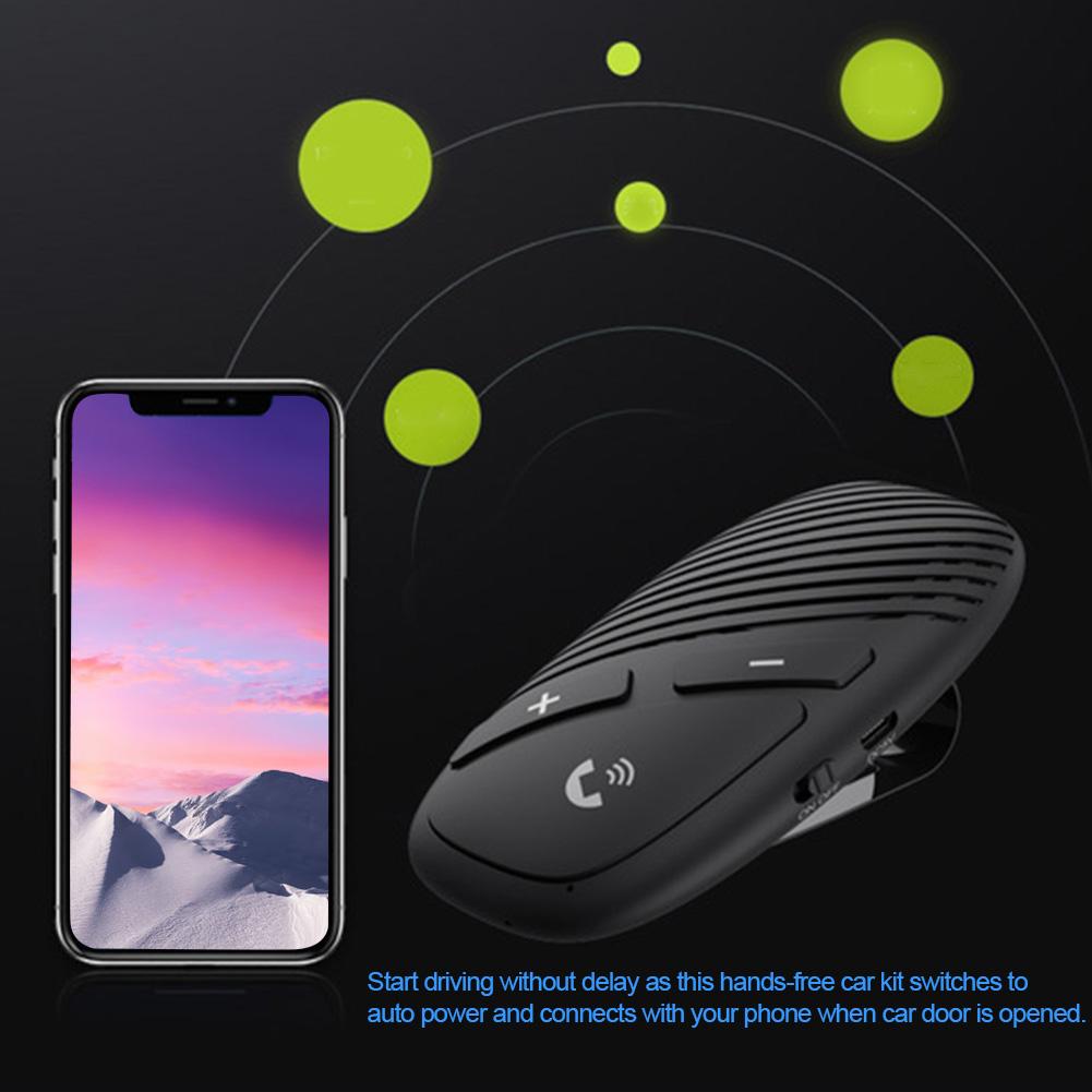 5.0 Sun Shield Car Bluetooth Hands Free Phone Speakerphone Support Four Languages Accessory