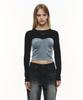 THREE TO EIGHTY Velvet Corset Long Sleeve (Black)