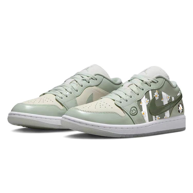 Jordan Air Jordan 1 Fashion Low top Vintage Basketball Shoes Women's Green HF4078-100(Team366-)