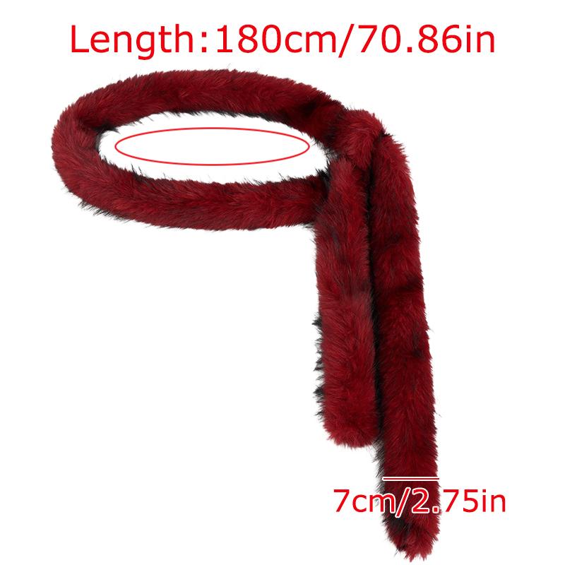 Unisex Winter Schal Hiphop Simulationsfell Taille Straße Lang Fell Taillenband Vintage Gürtel Taillen Accessoires Tanz Länge 180cm