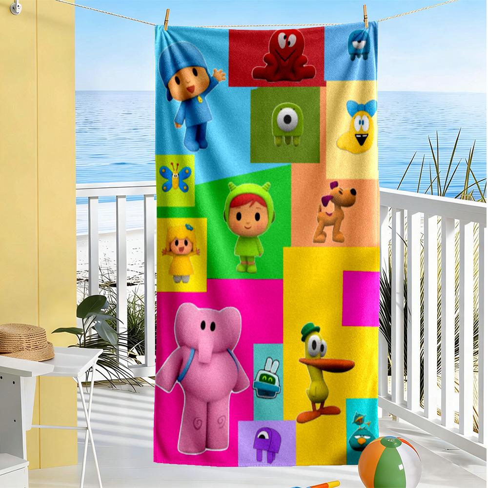 Pocoyo Beach Towel Quick-Dry Soft Microfiber Comfortable Lightweight Suitable for Swimming, Gym, Camping, Yoga Vacation