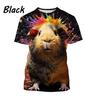 Süßes Hamster-Muster T-Shirt, 3D-bedrucktes kurzärmeliges T-Shirt für Herren und Damen, extra große Größe Hip-Hop T