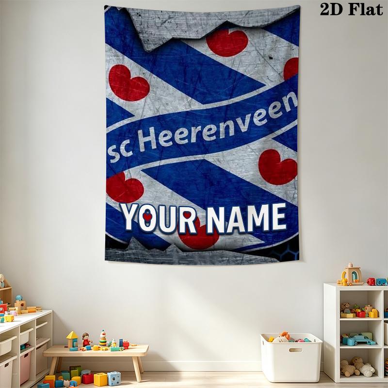 Custom Name SC Heerenveen Wall Tapestry Aesthetic Wall Hanging Printed Fabric Blanket Decorative Tapestries for Bedroom Living Room Home Decor