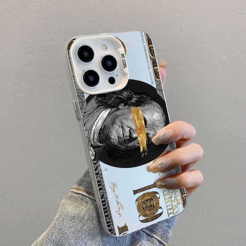 Dollar Bill Graphic Laser Phone Case For iPhone 17 16 15 14 Pro Max Plus 13 Mini 12 11 Pro Max 17 Air Shockproof Back Covers