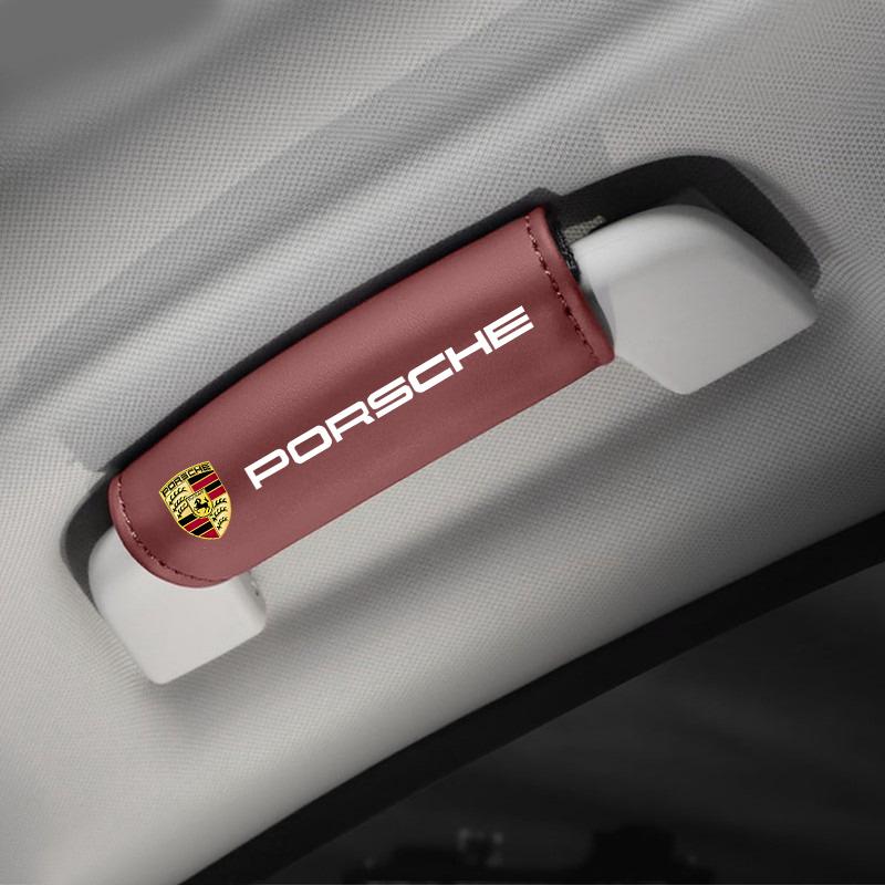 Läder Takarmstöd Handtagsskydd för Porsche Cayenne Panamera Macan 911 718 Taycan Boxster Cayman 918