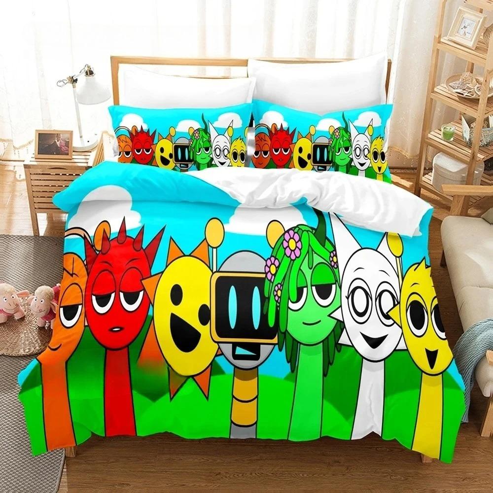 Sprunki Bedding Set Single Twin Full Queen King Size Bed Set Adult Boys Bedroom Duvet Cover SetsSprunki Anime