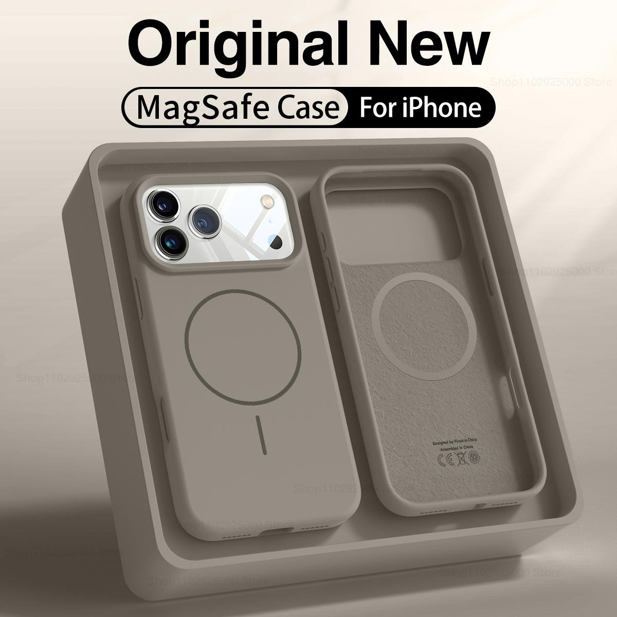 

Magnetic Original Liquid Silicone Case For iPhone 12 13 14 15 16 17 Pro Max For Magsafe Cases For iPhone 17 Air Phone Back Cover iPhone 15 Pro Max