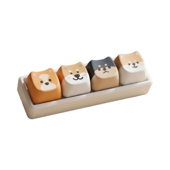 Portable Desk Toy Cartoon Dog Fidget Keyboard Toy, 1/2/3/4/9-Key Push Button Stress Relief Gadgets Mini for Backpack Handbag Purse Charm Keychain