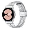 For Samsung Galaxy Watch7 44mm/40mm Replacement Band with Connector 7-Bead Stainless Steel Smart Watch Strap,Silver